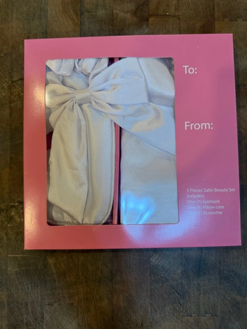 Satin Face Mask and Beauty Set - White pillow case eye mask headband NEW